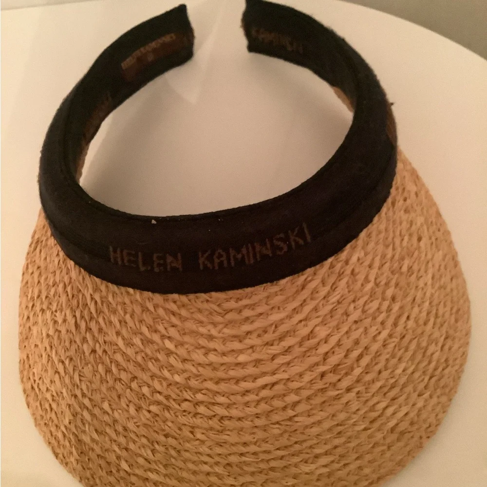Don’t buy on hold Helen Kaminski Bianca raffia straw visor hat one size